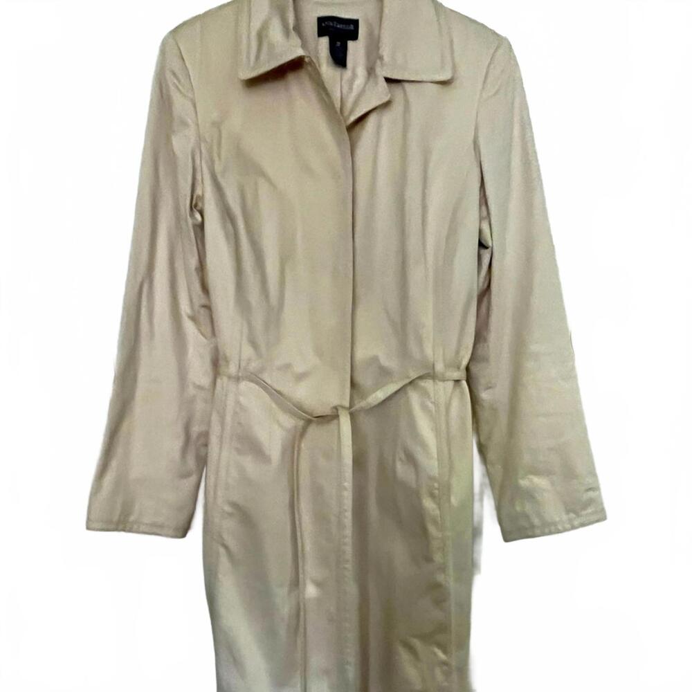 Ann Taylor Oyster Colored Snapfront Trench